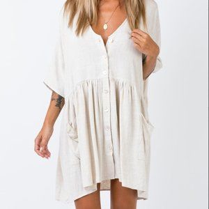 Princess Polly The Sandy Mini Dress Natural - SM/MED